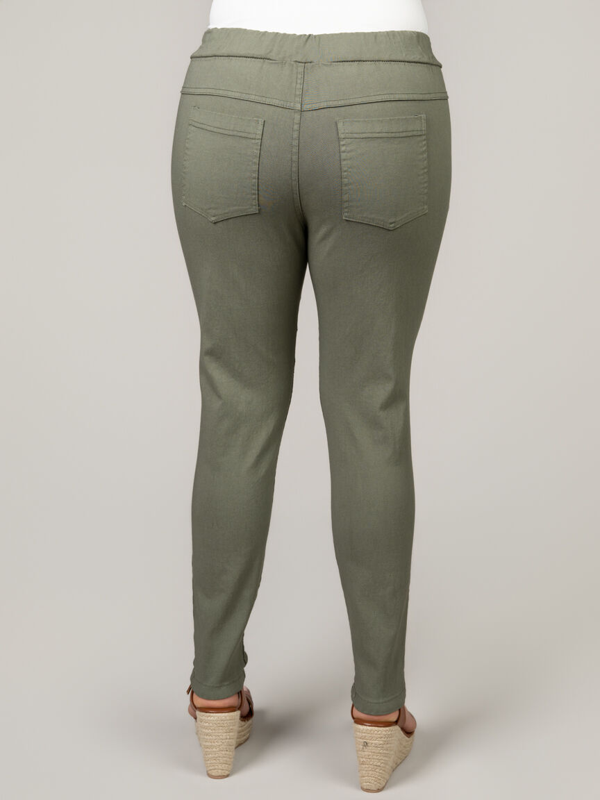 Pull-On Pants With Embroidery Detail