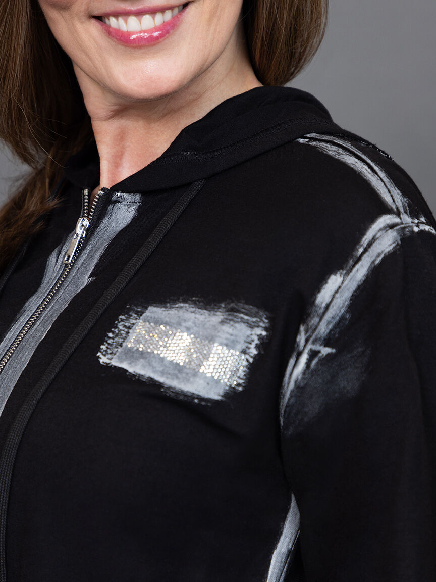 Long Sleeve Zip-Up Cardigan w/ Hood 