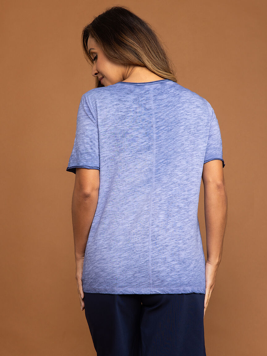 Solid Melange V-Neck Top  Image 4