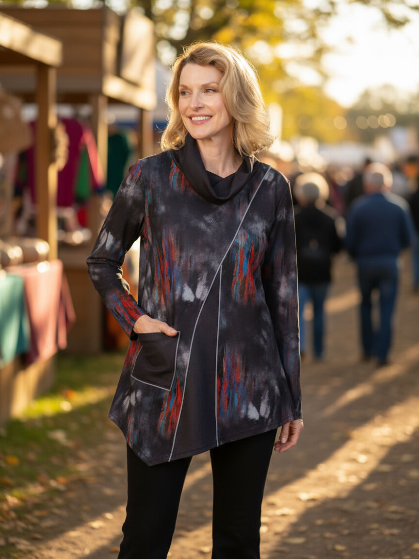 Long Sleeve Mock Neck Tunic