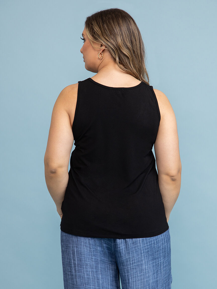 Bamboo Sleeveless Crew Neck Top  Image 4