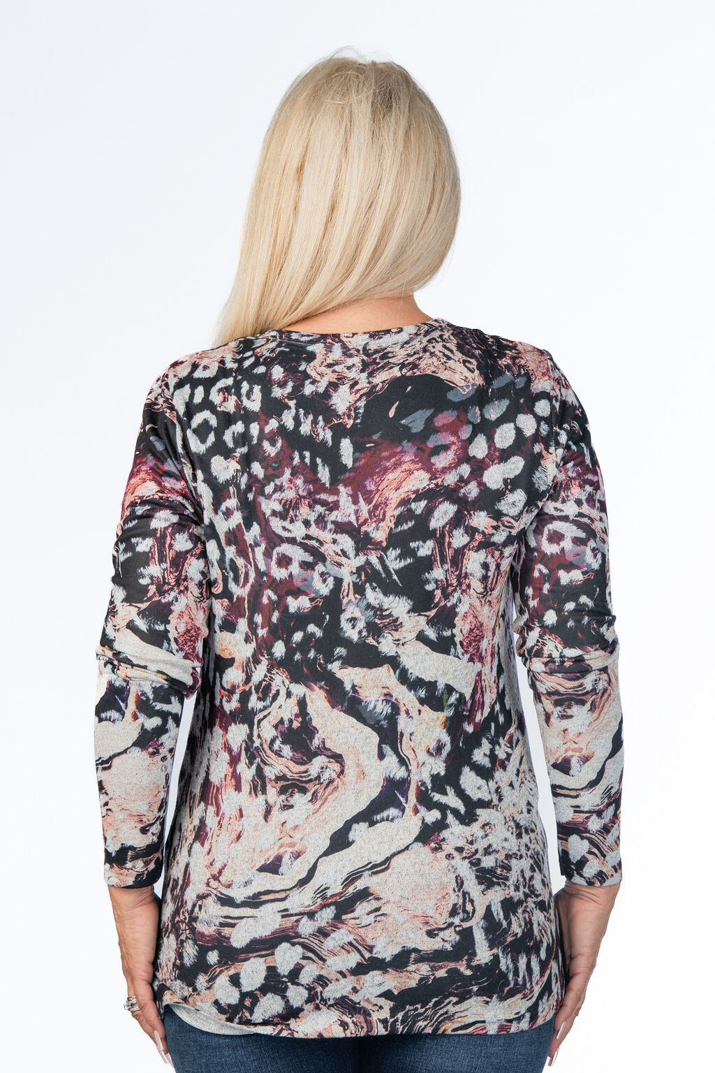 Multi-Print Multi-Colored Animal Heathered Shirt Image 2