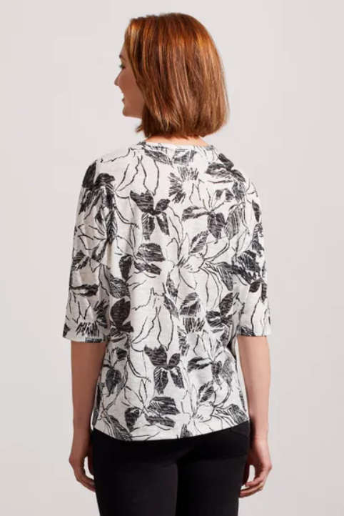 Elbow Sleeve Tropical Burnout Top Image 2