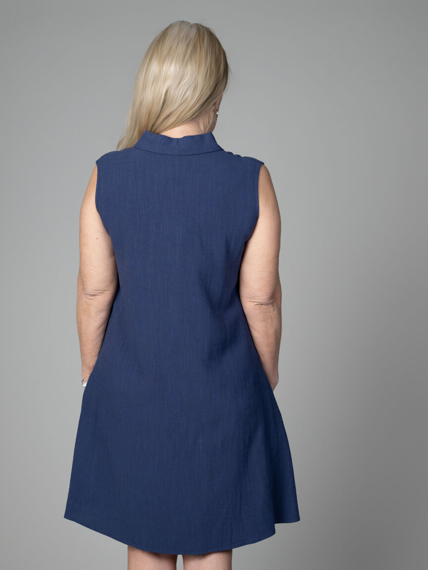 Sleeveless Knee Length Linen Dress Image 5