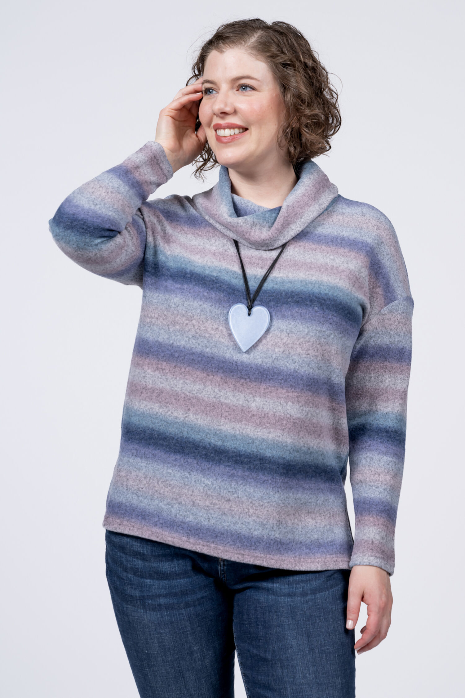 Long Sleeve Striped Turtleneck  Image 2