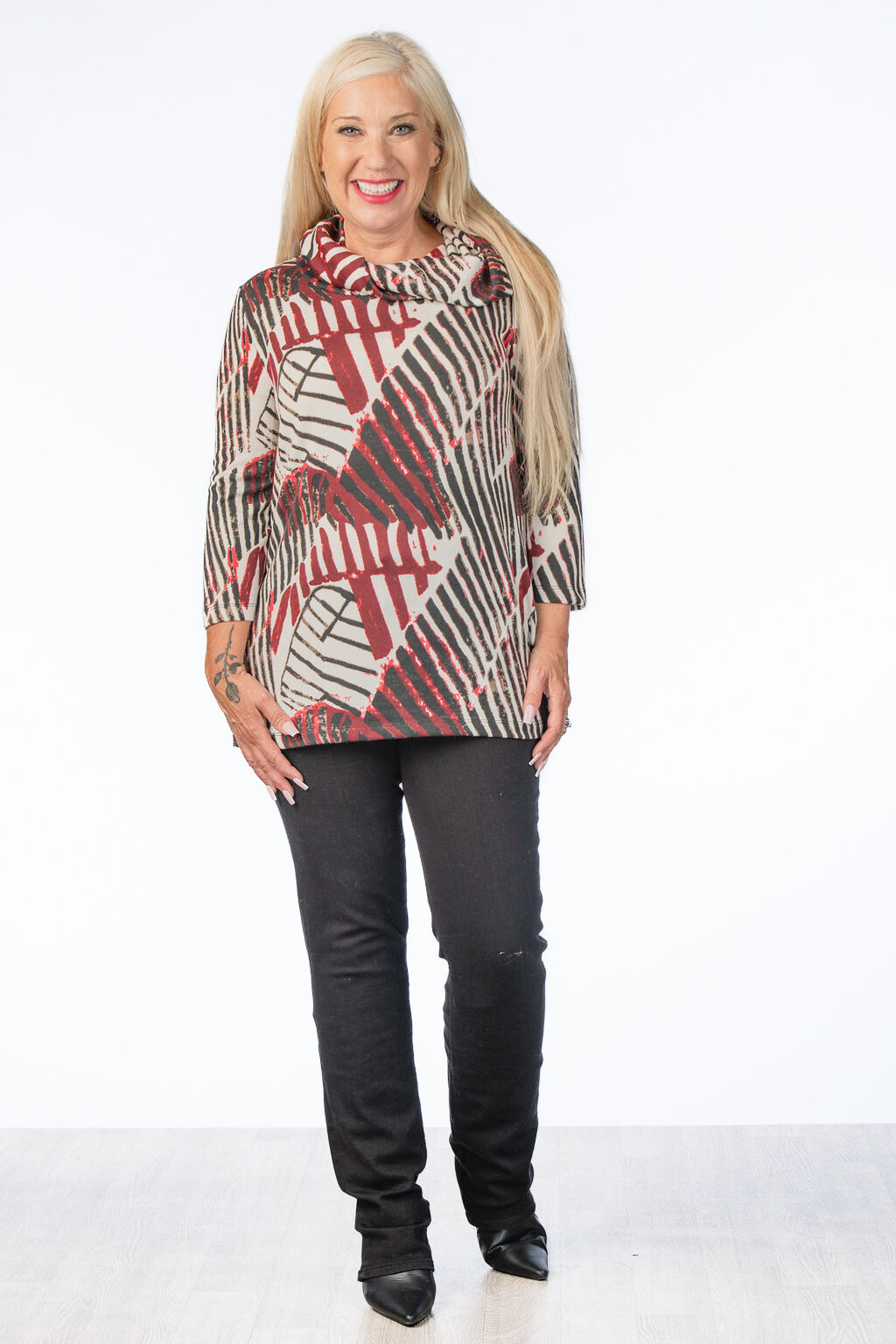 Wonderful Cowl Burgundy Fall Top  Image 3