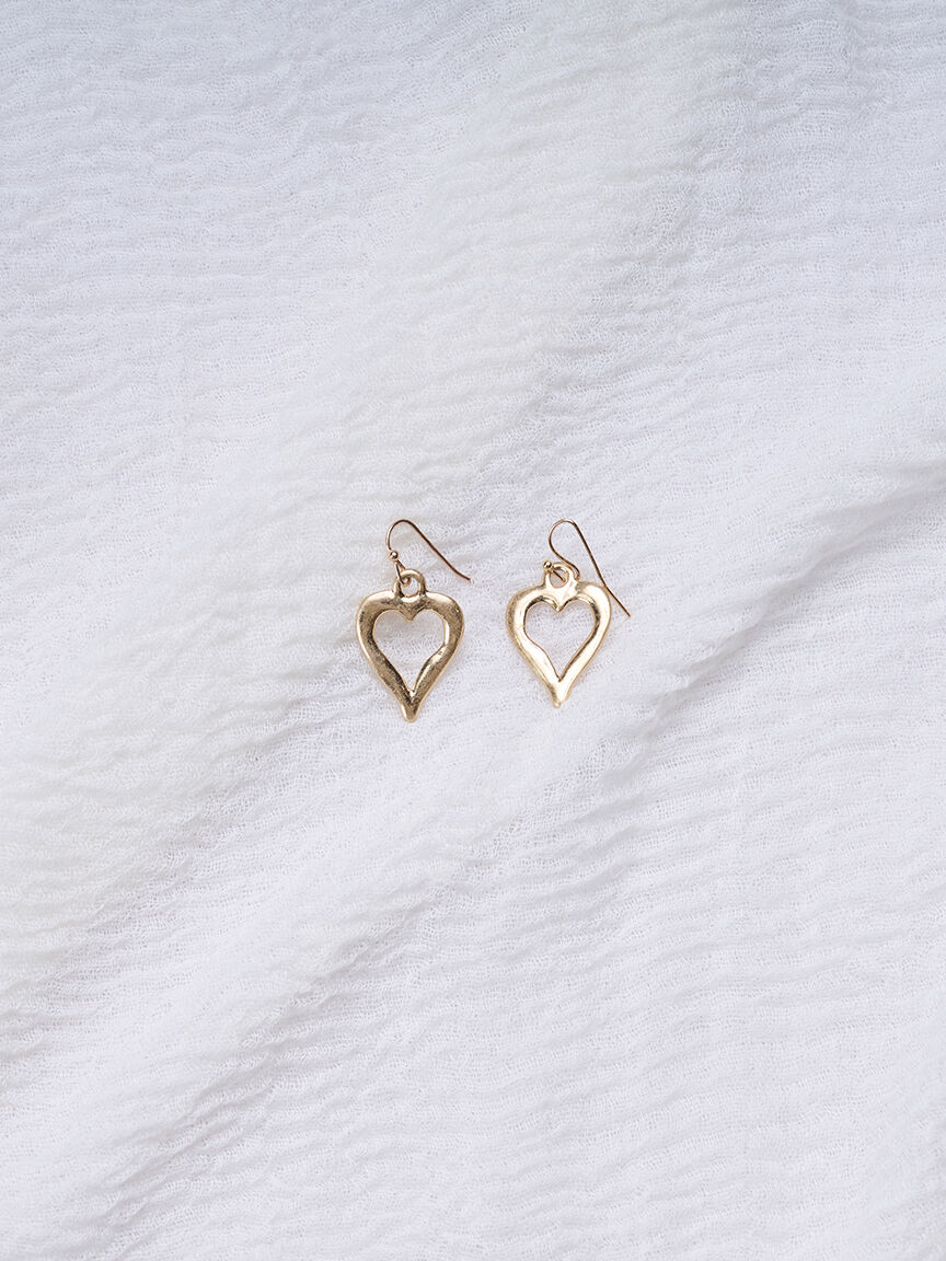 Gold Plated Necklace and Earring Set with Resin Heart Pendant 