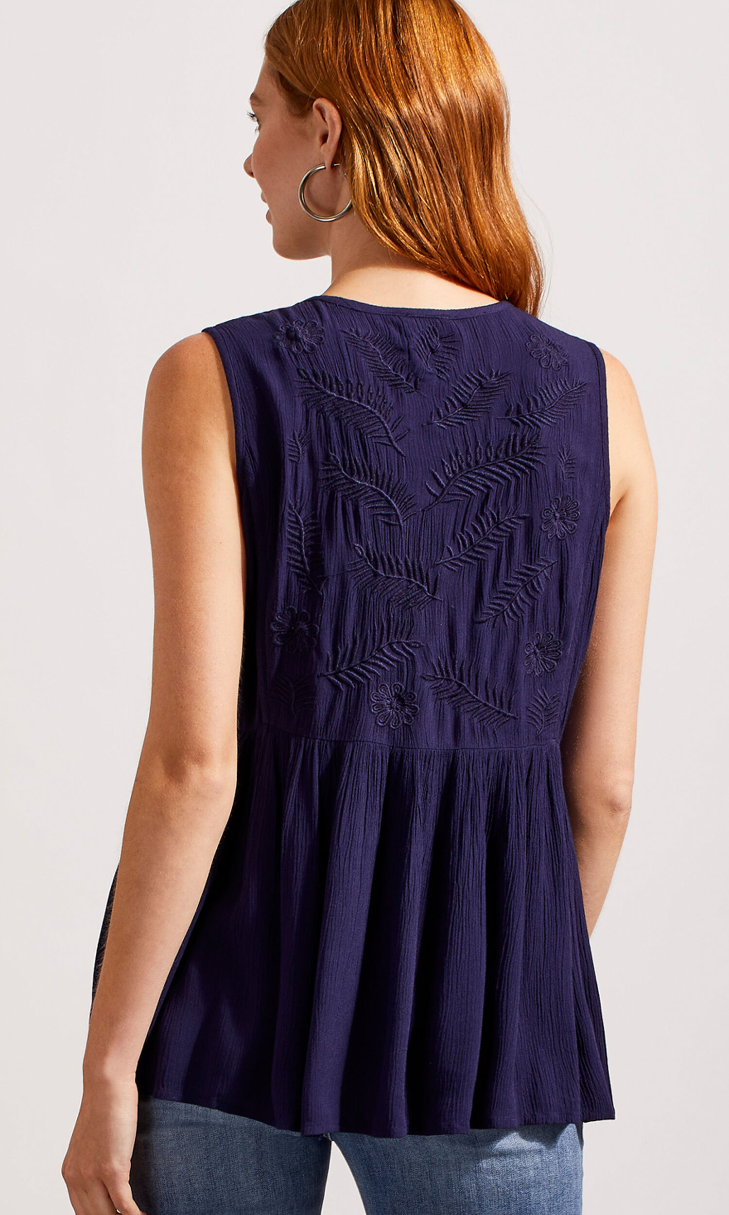 Embroidered Babydoll Blouse Image 2