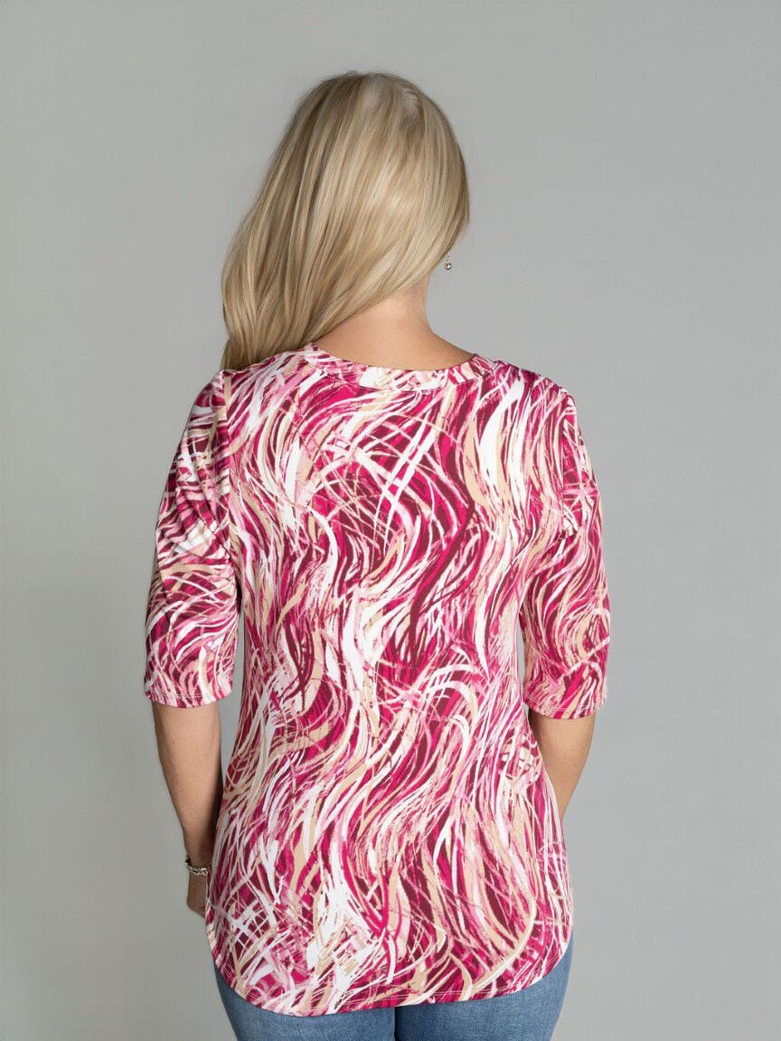 Elbow Sleeve Printed Top