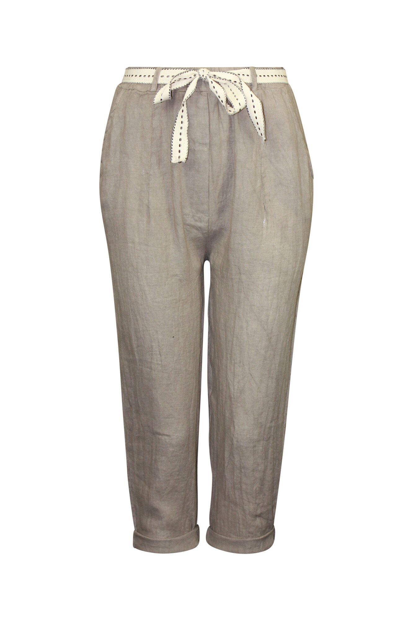 Cropped Linen Pant  Image 1