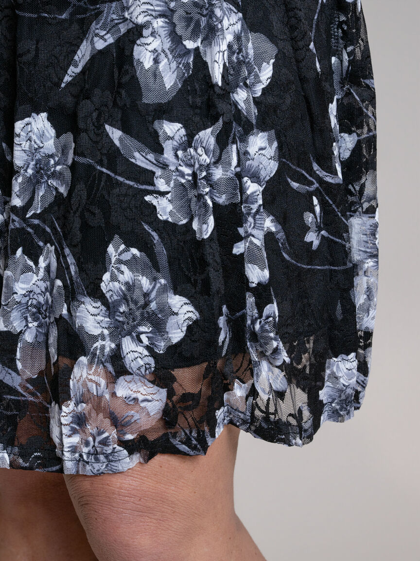 Sleeveless Dress With Lace Overlay