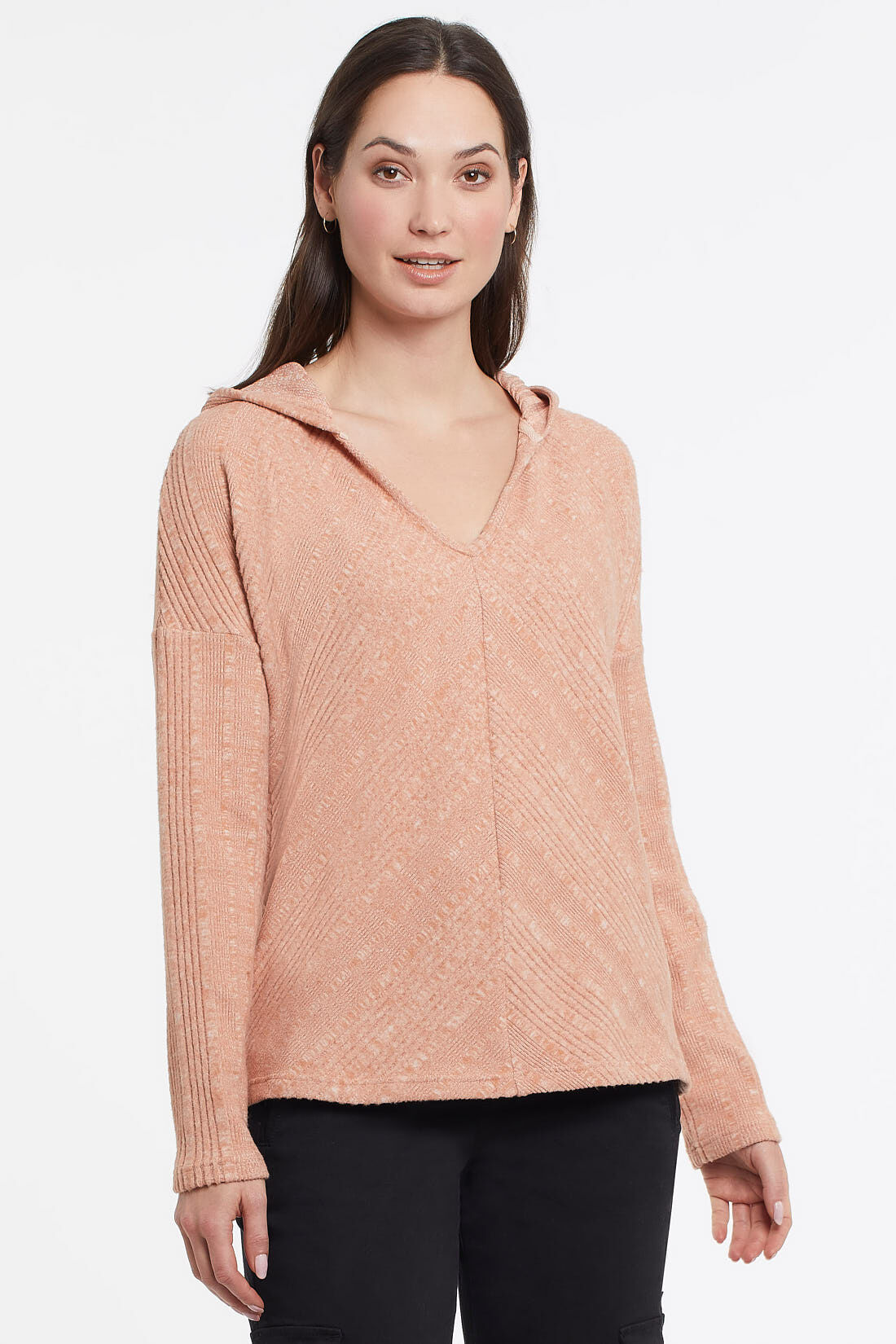 Ribbed Hoodie Sweater, Olive