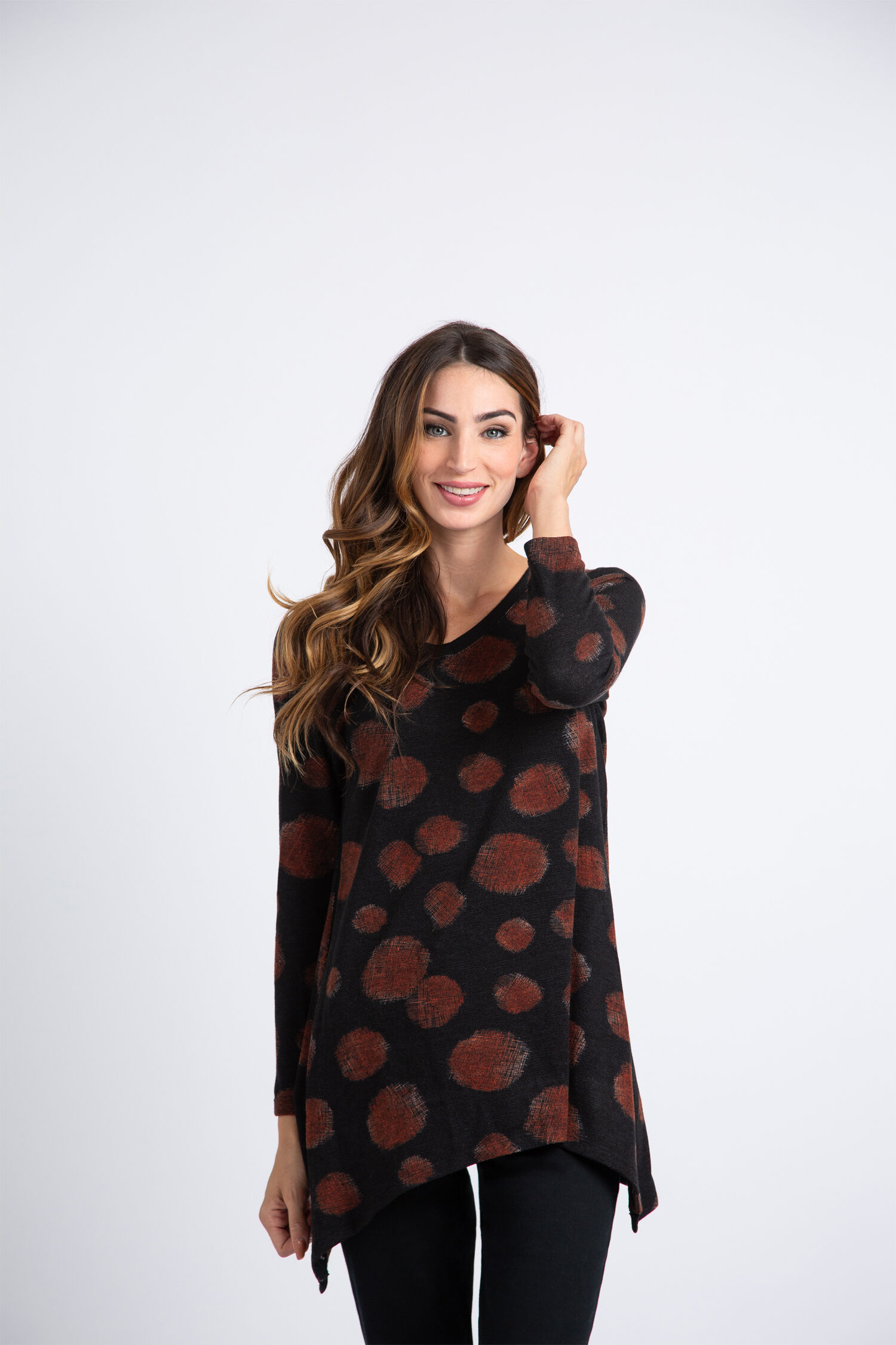 Long Sleeve Shark Bite Top  Image 1