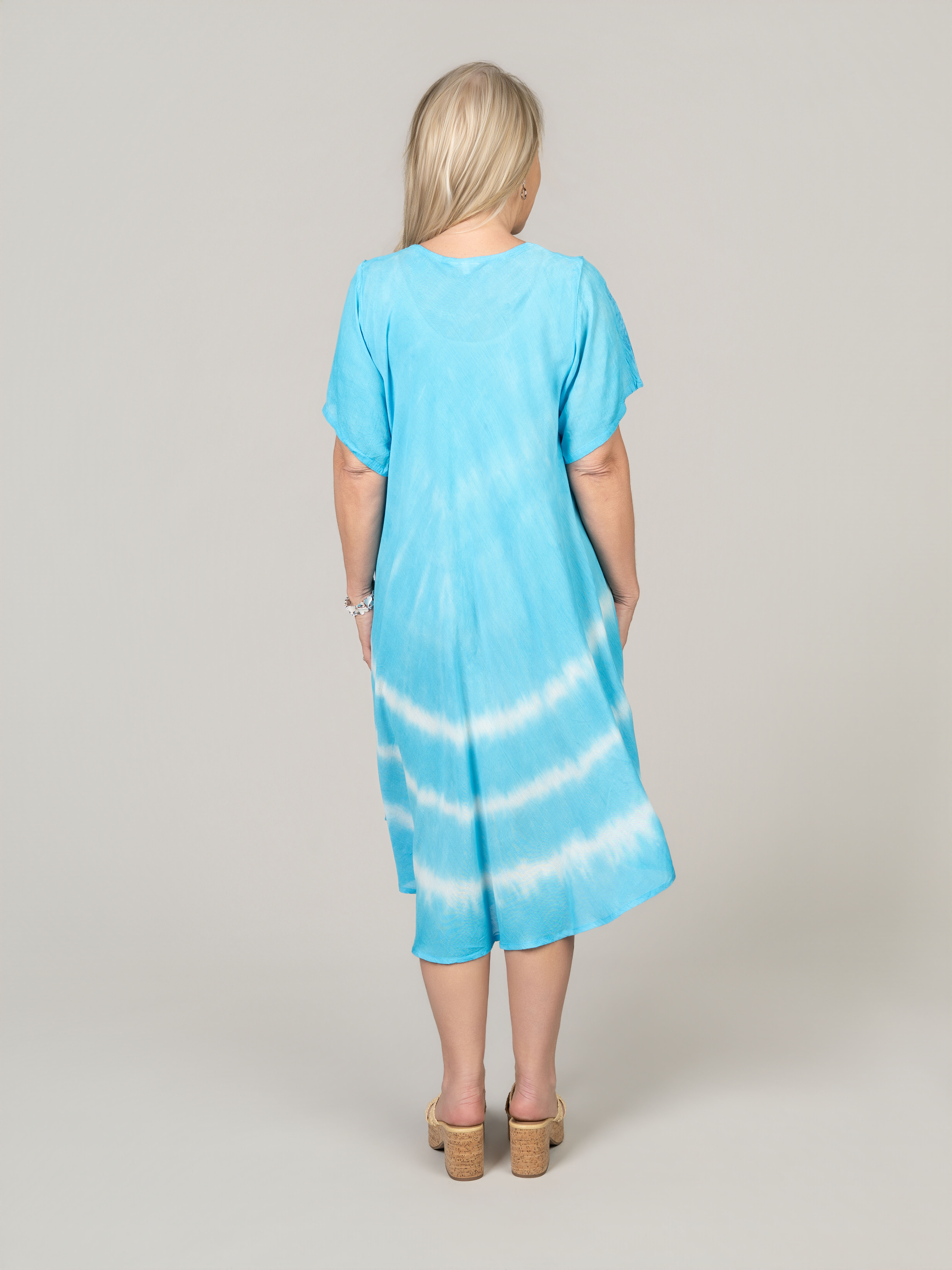 Short Sleeve Tie Dye  Dress