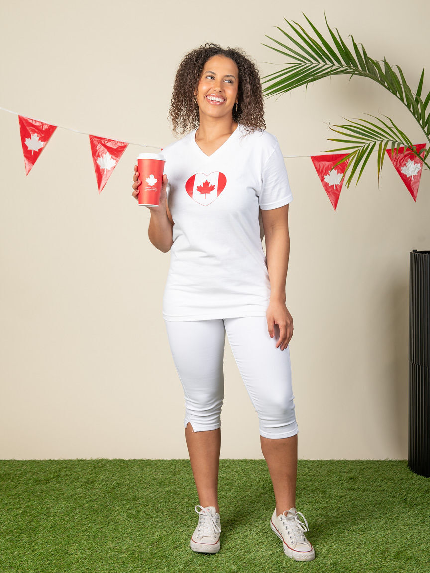 Canada Day Heart Cotton T-Shirt