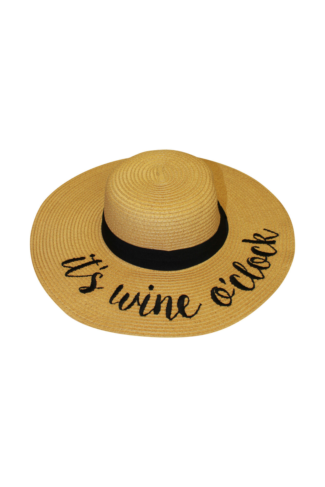 Wine O Clock Floppy Straw Sun Hat