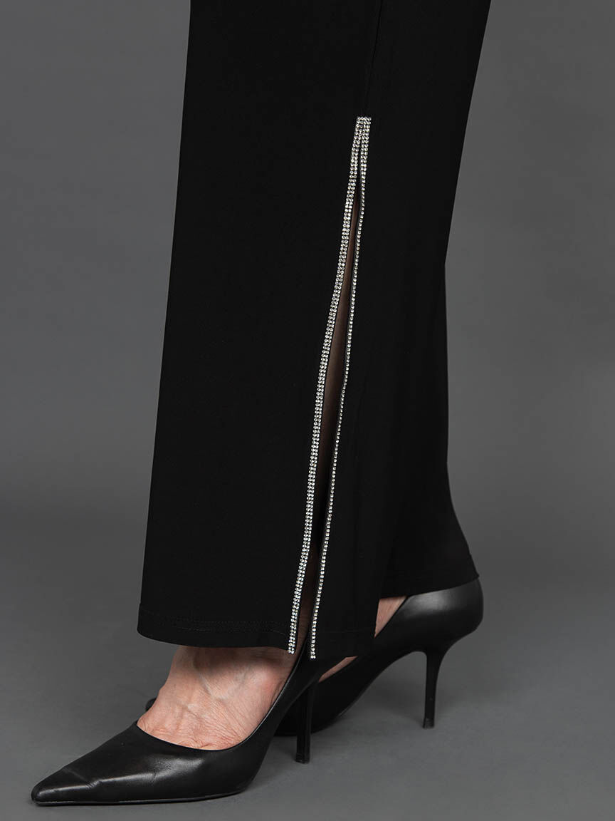  Wide Leg Pant with Slit and Jewels  Image 5