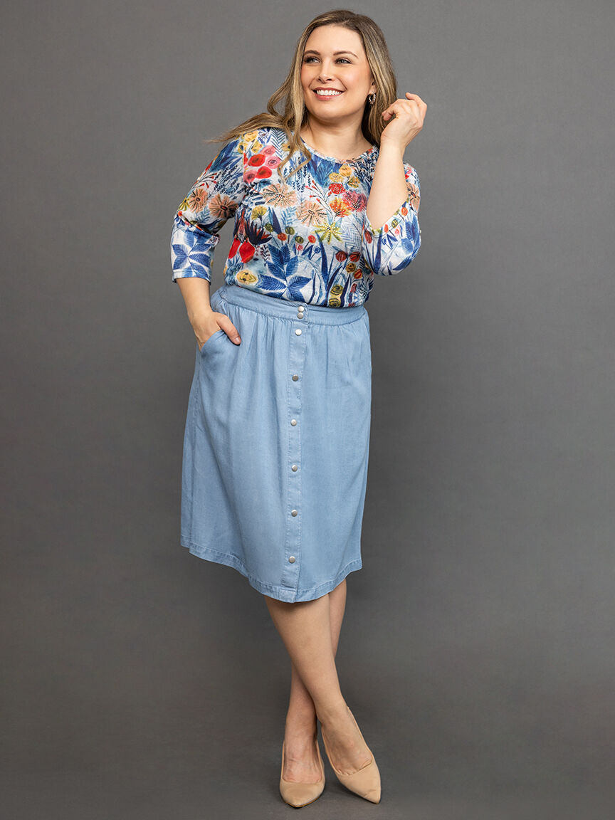 Lightweight Floral Long Sleeve Top 