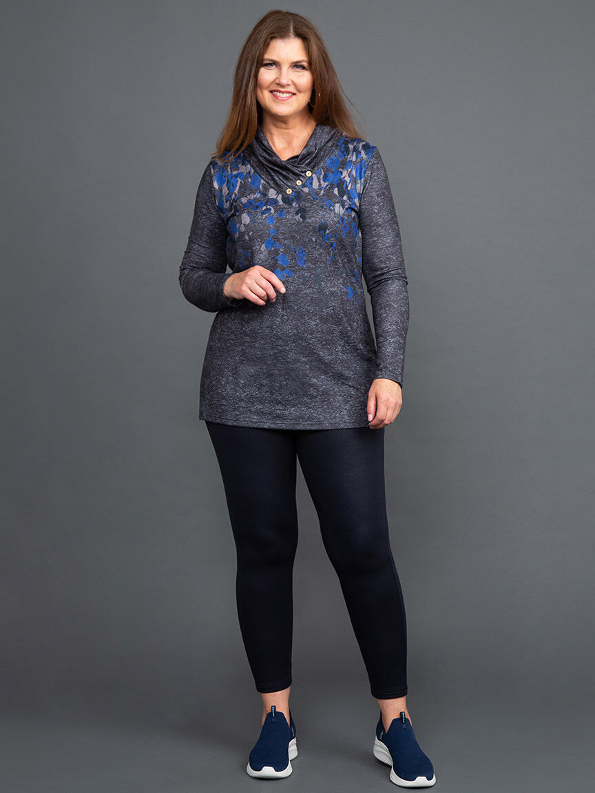 Mock V-Neck Floral Top  Image 1