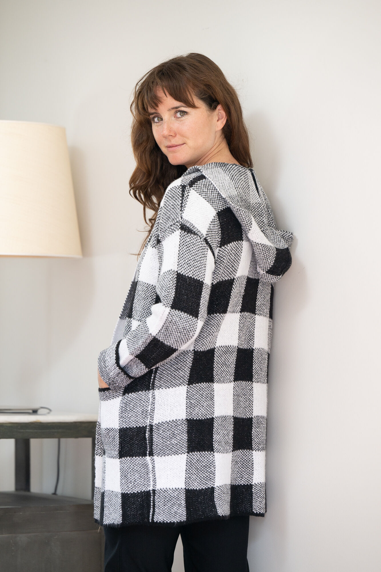 Autumn Plaid Hoodie Cardi Image 3