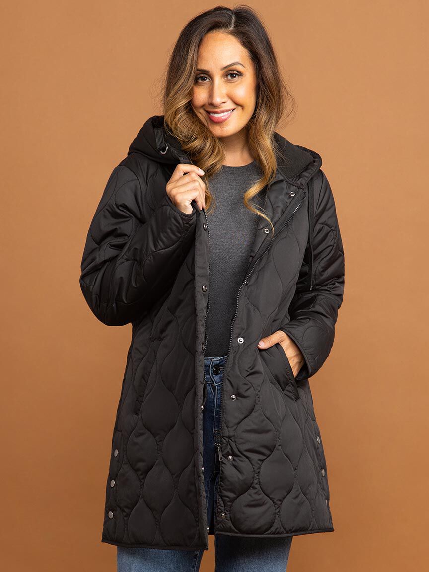 Chain Quilted Hooded Jacket Image 2
