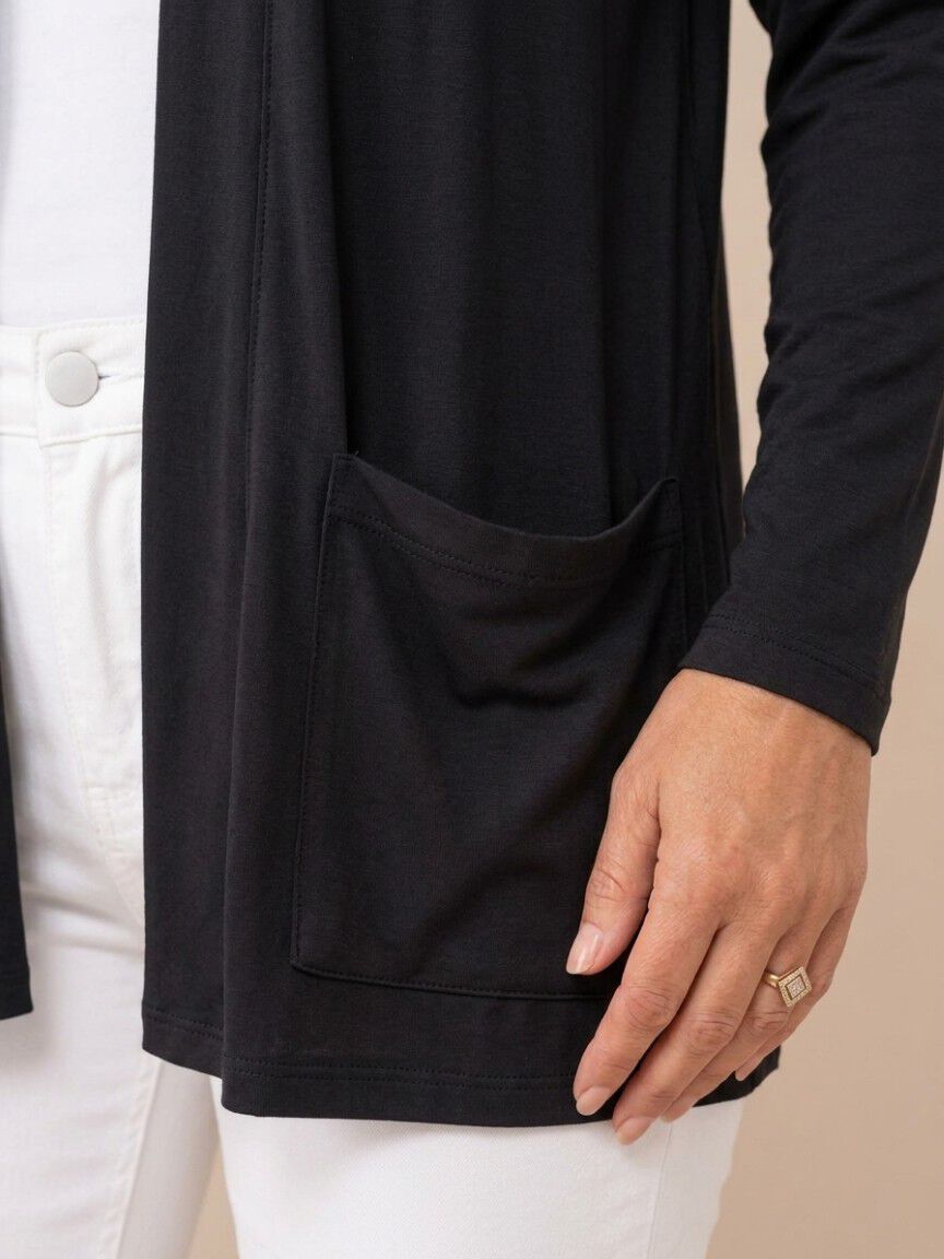 Open Front Cardigan With Pockets