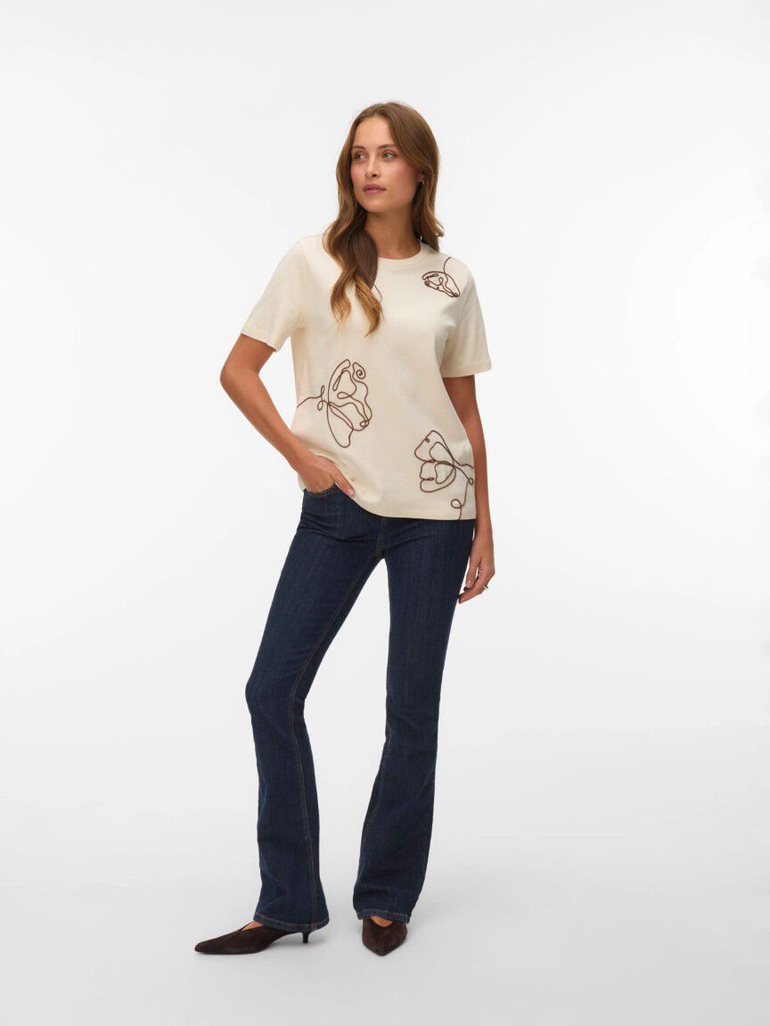 Abstract Embroidered T-Shirt