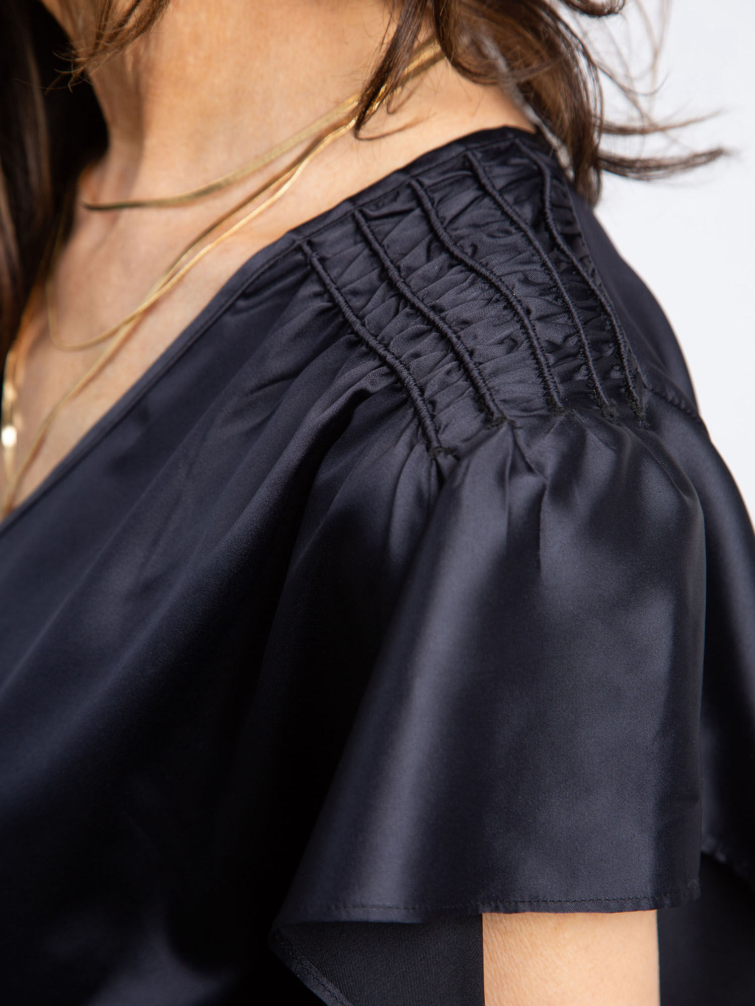 Flutter Sleeve Satin Blouse Image 5