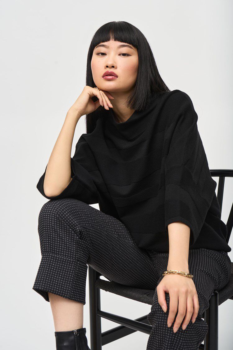 Sweater Knit Mock Neck Boxy Top Image 4