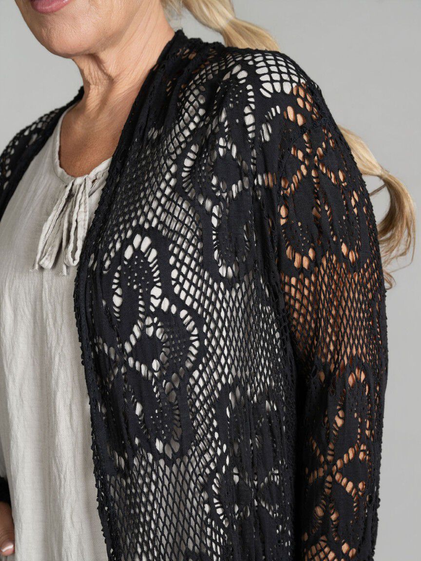 Long Sleeve Mesh Cardigan Image 2