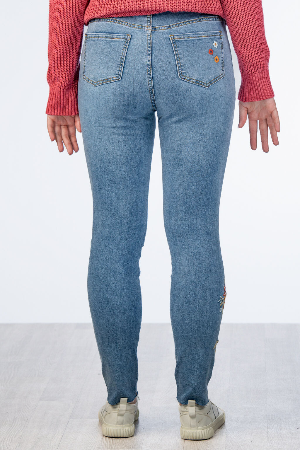 Floral Embroidered Denim Image 3