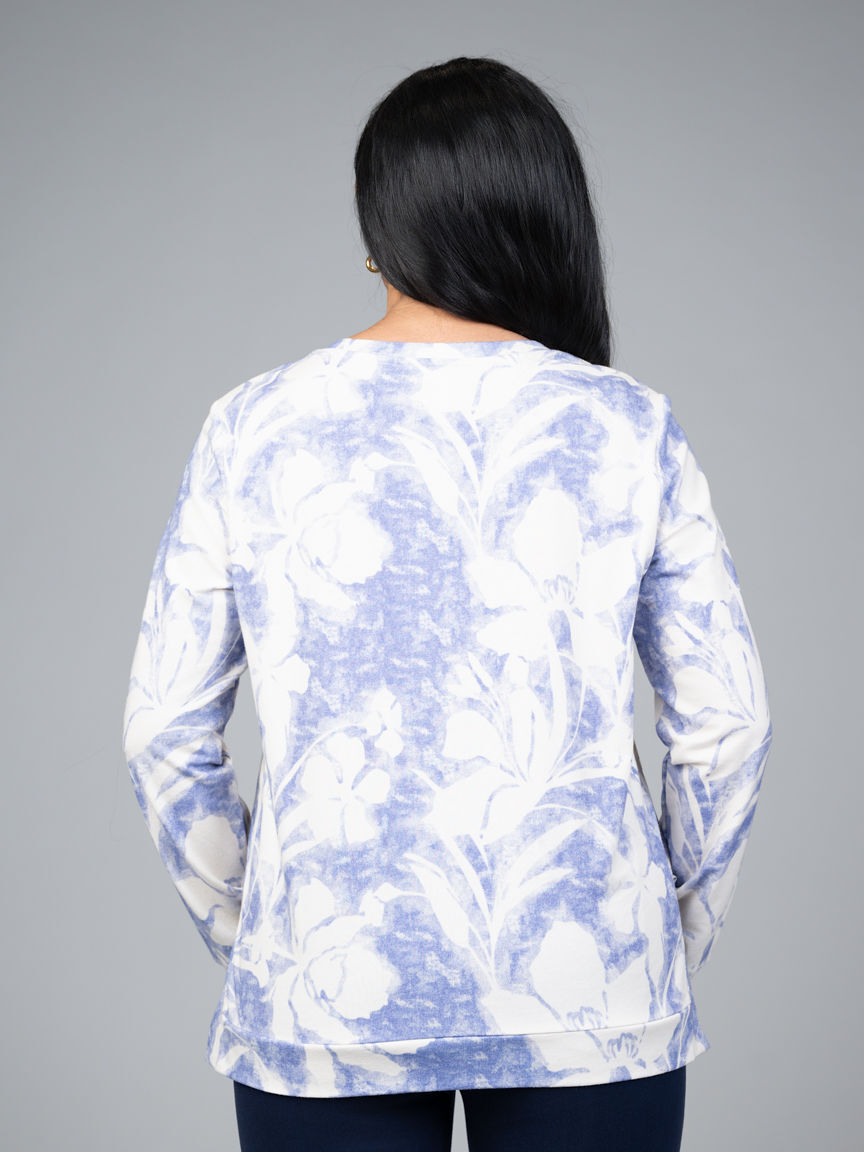 Crew Neck Sweater With Detailed Side Slits