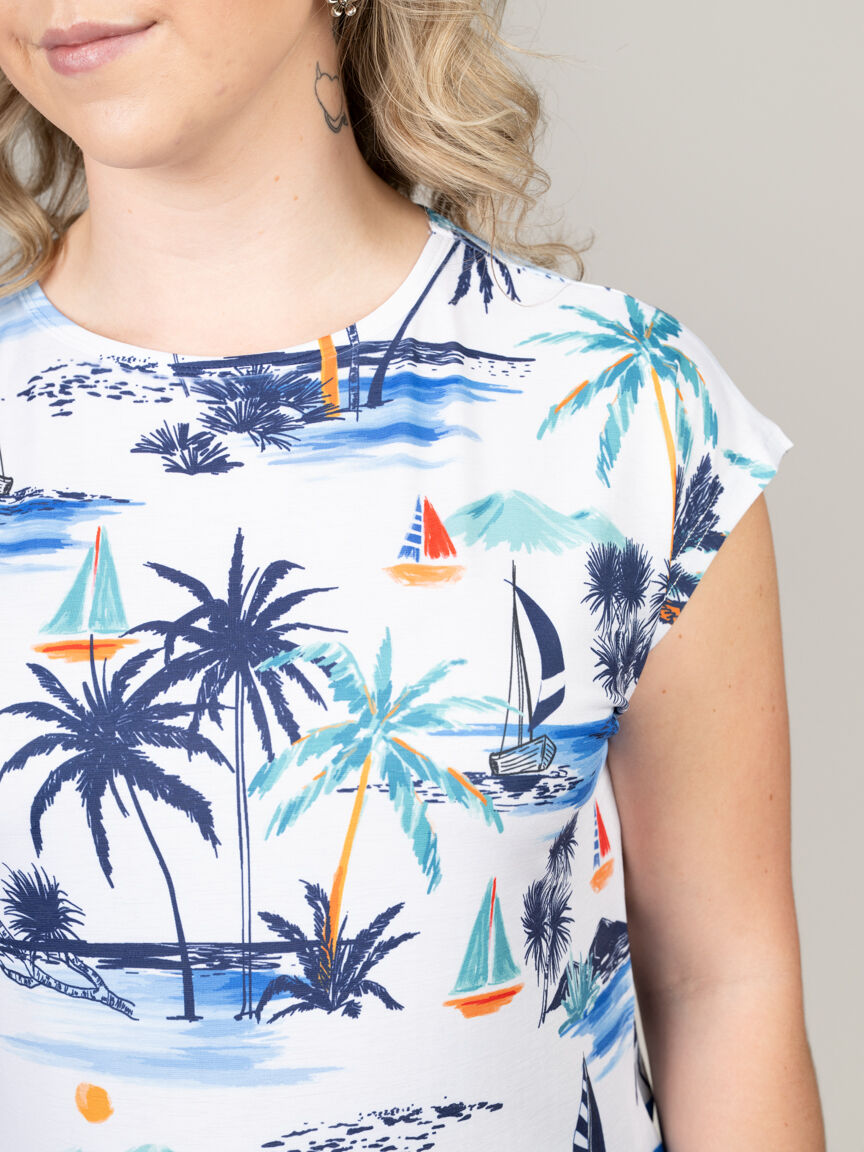 Sailboat Beach Print Top