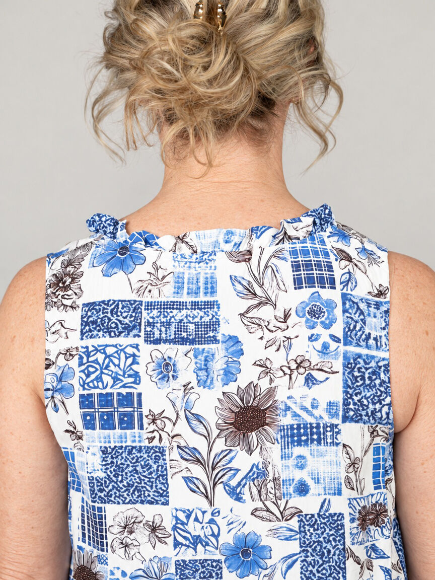 Ruffled Floral Layered Hem Dress