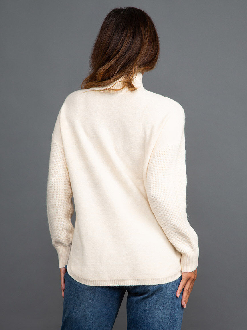 Textured Mock Neck Sweater Image 4