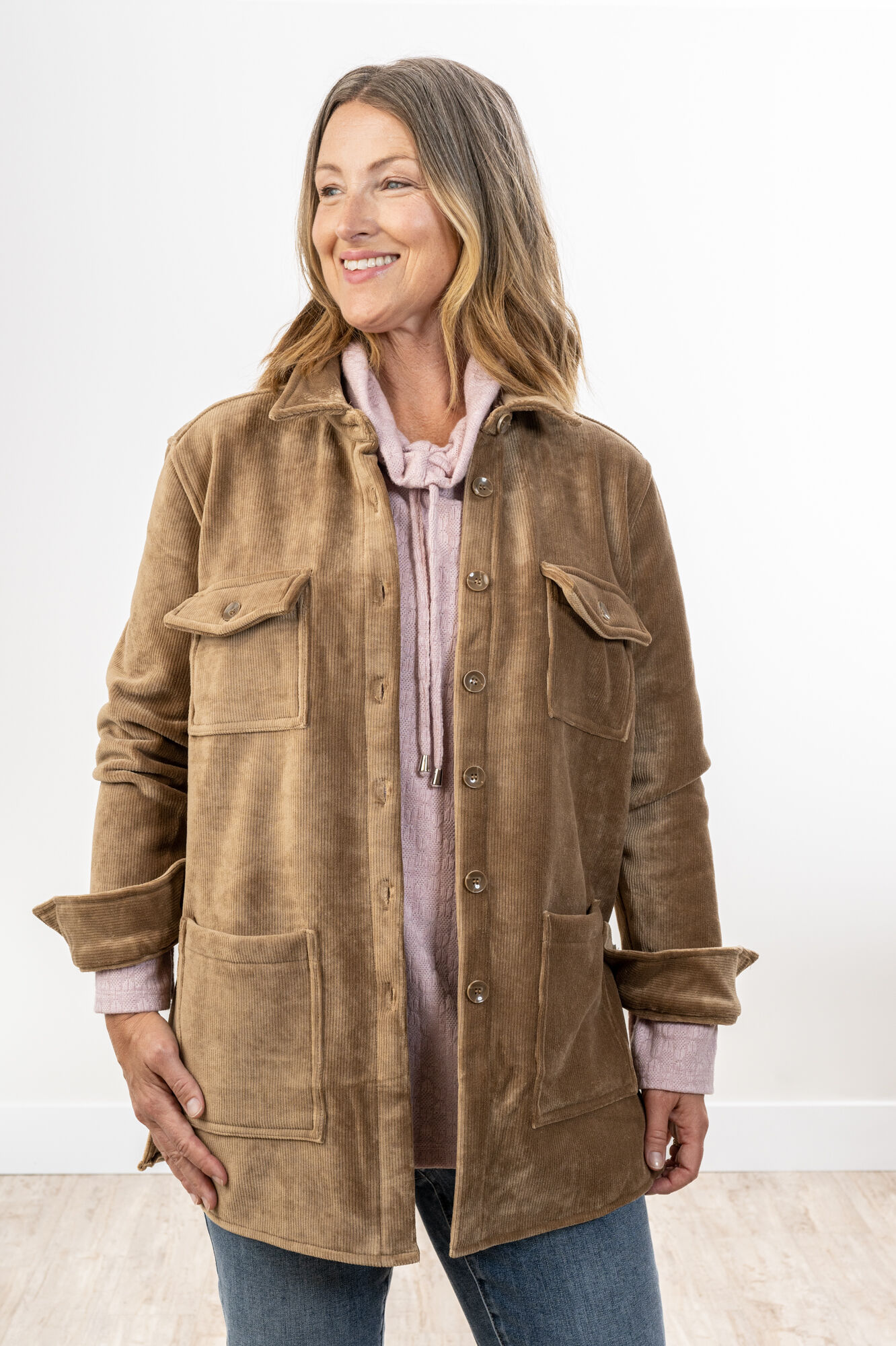 Brown Country Velvet Shacket Image 1
