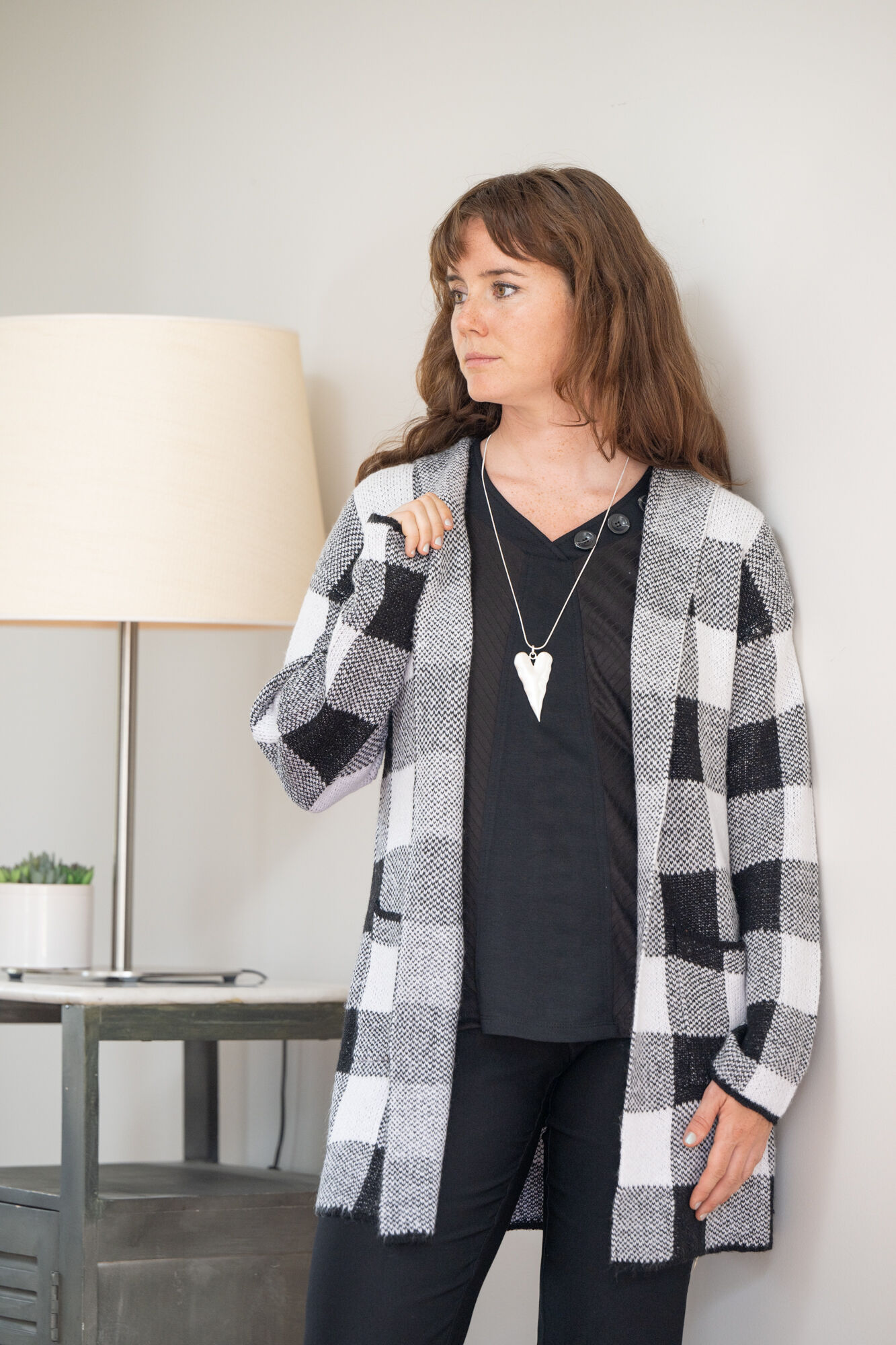 Autumn Plaid Hoodie Cardi Image 1