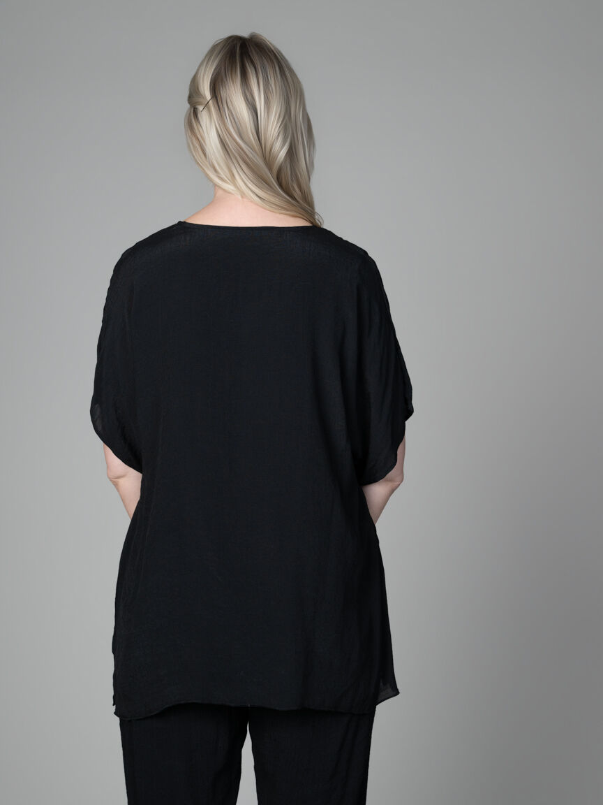 Short Sleeve FLowy V-Neck Top