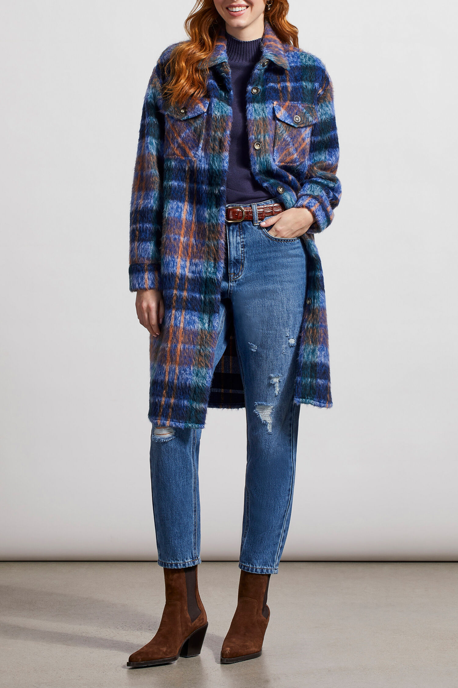 Long Brushed Shacket Image 1