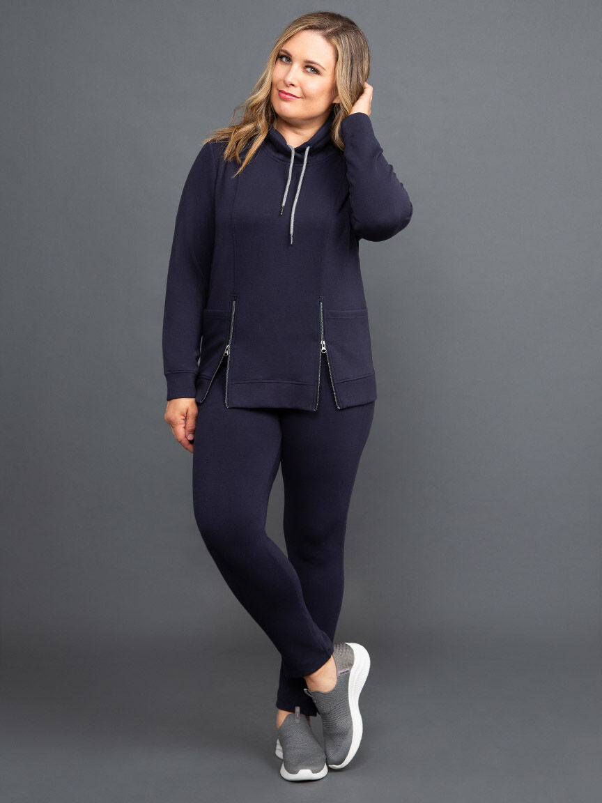 Scuba Pull-On Ankle Pants w/ Side Slits Image 1