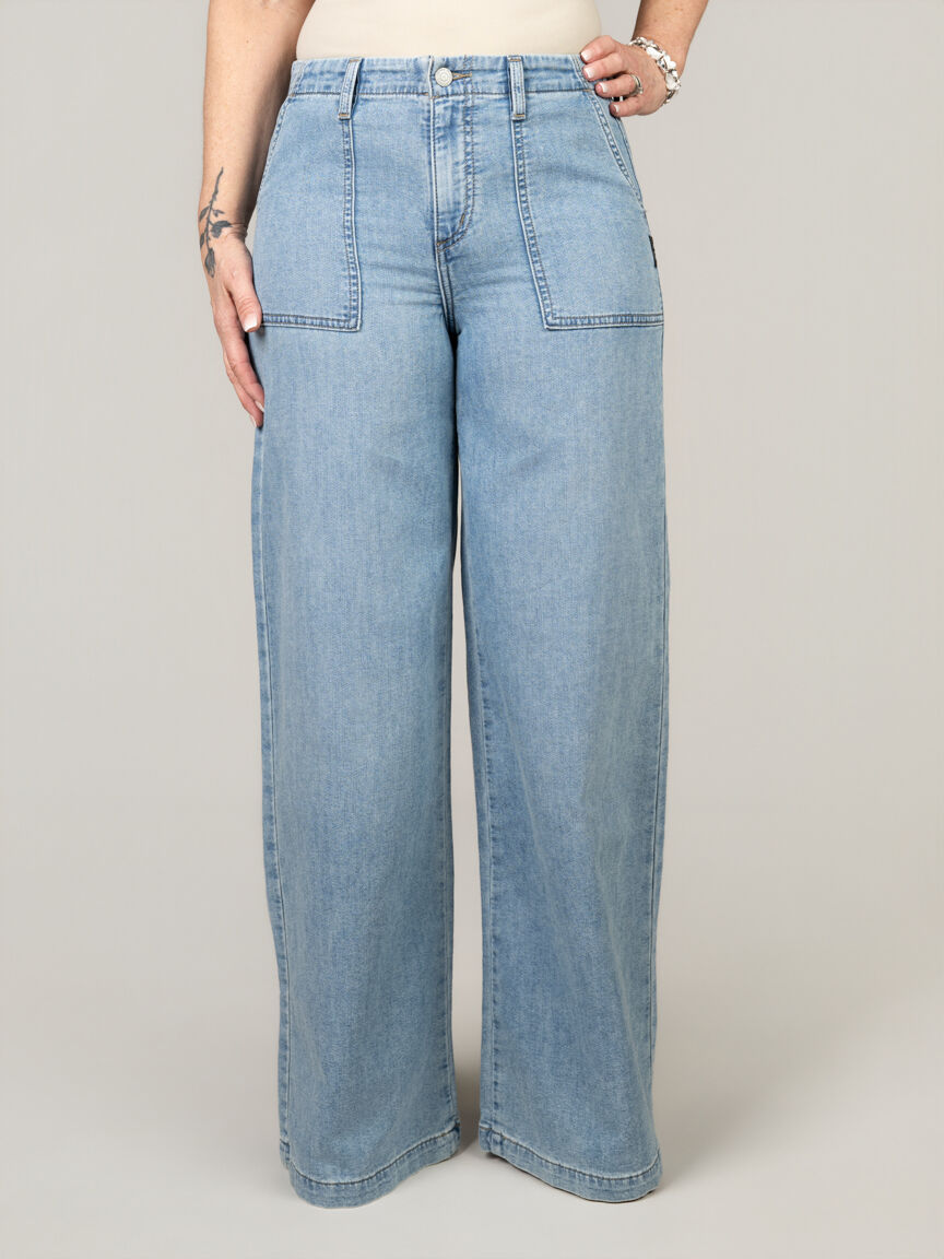Lightweight Knit Wide Leg Denim