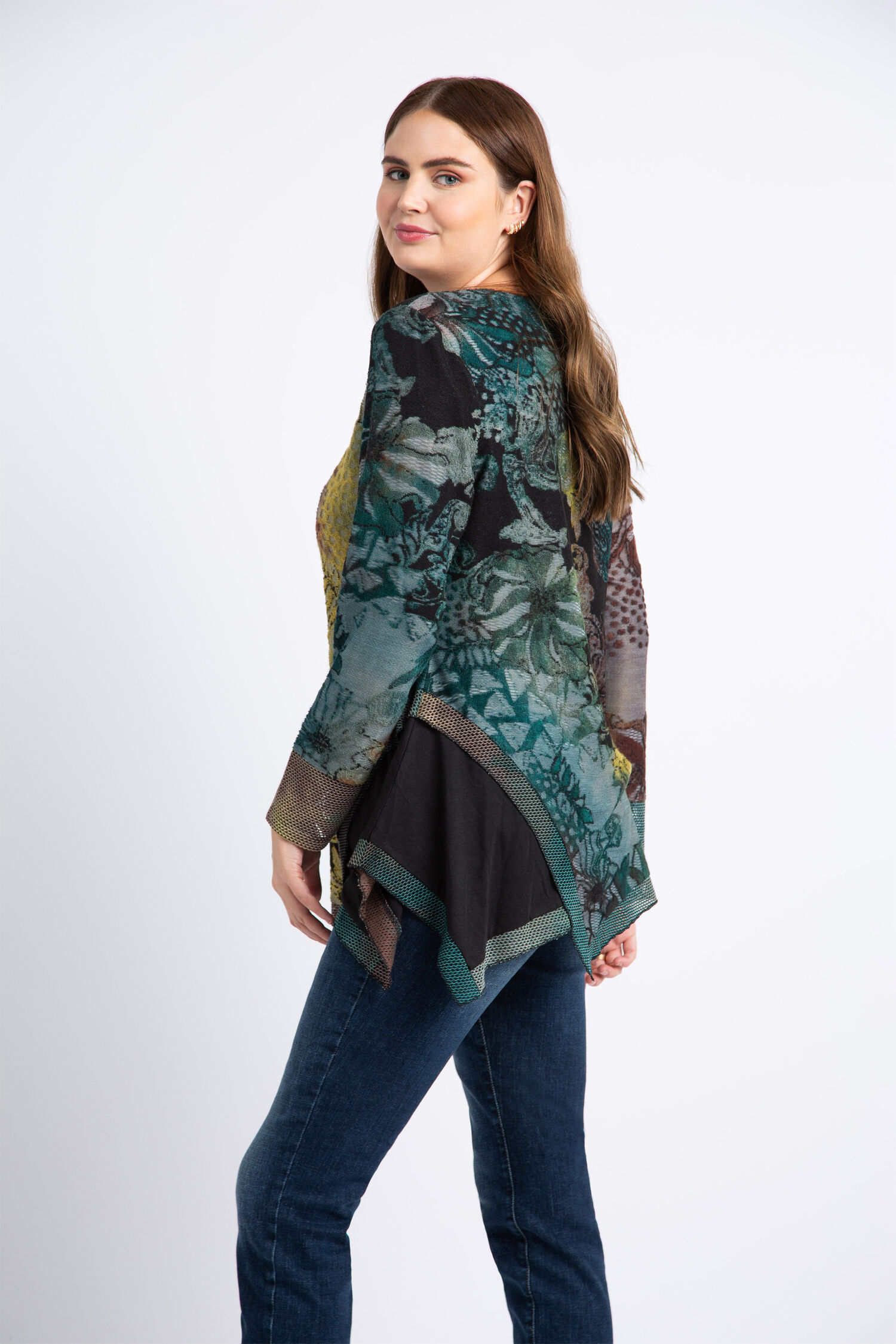 Long Sleeve Handkerchief Hem Top  Image 3