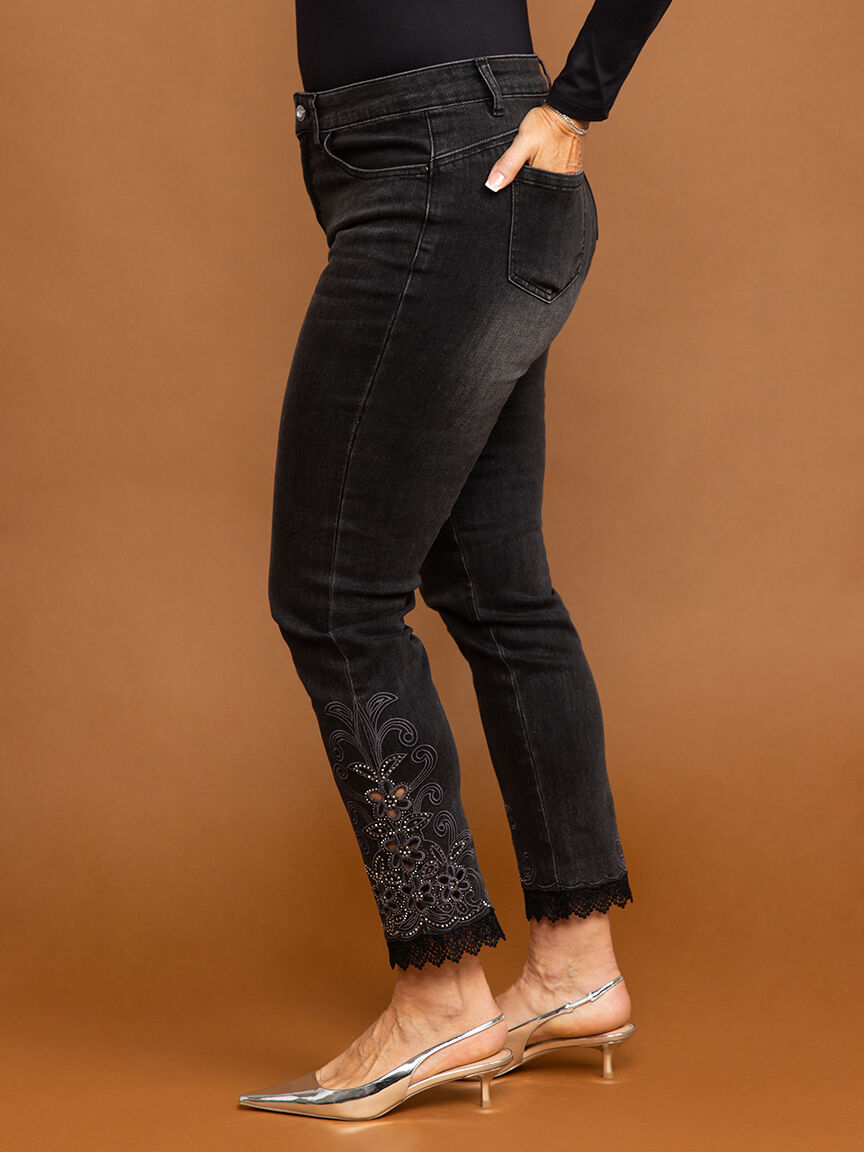 Embellished Cuff Jeans Image 3