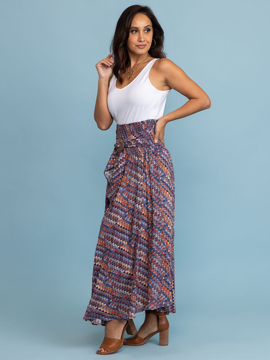Printed Maxi Skirt with Braided Detail  Image 2