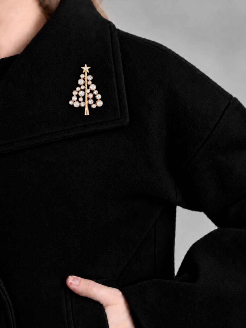 Gold Holiday Tree with Bling & Pearls