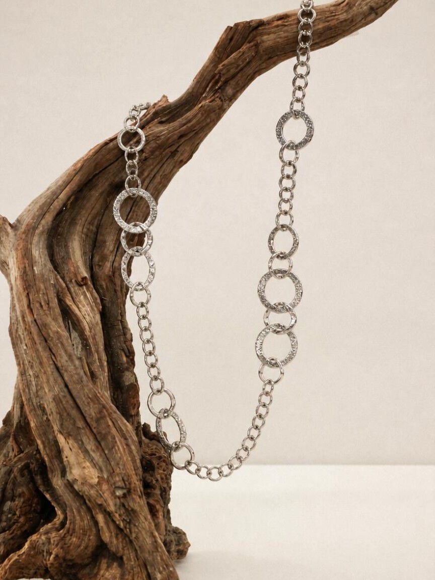 Circle Link Necklace and Earring Set