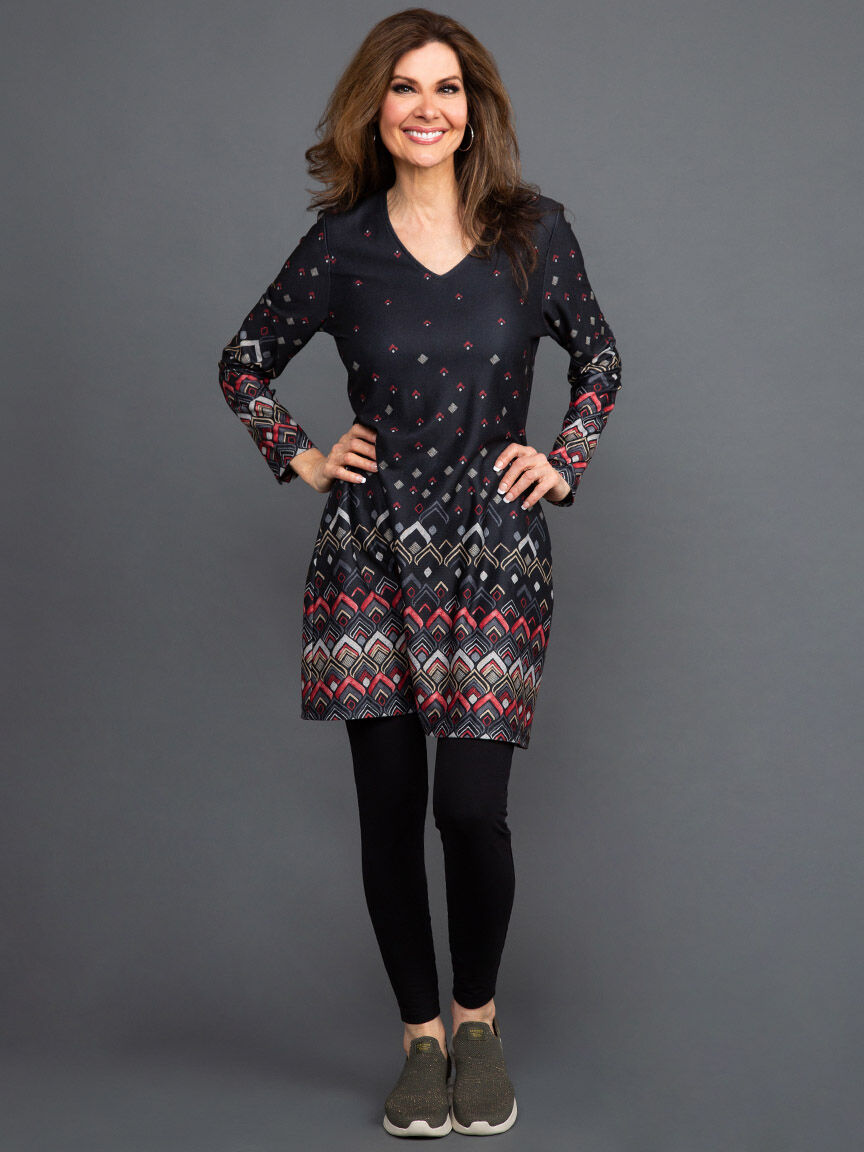 Fit and Flare Long Sleeve Dress Image 1