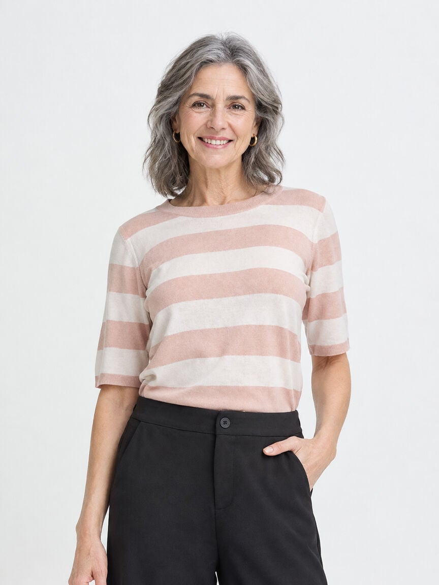 Elbow Sleeve Sweater, Pink