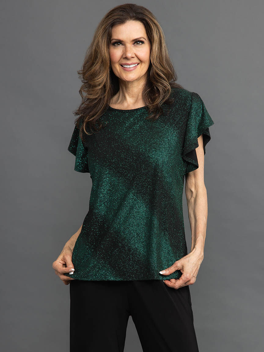 Glittery Short Sleeve Top Image 2