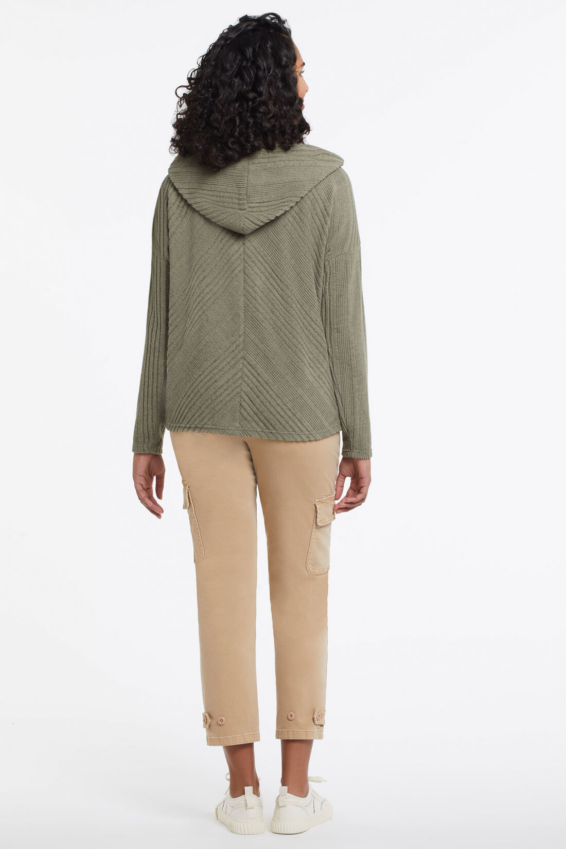 Ribbed Hoodie Sweater Image 2